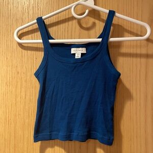 Topshop Ribbed Blue Crop Tank Top Size 4